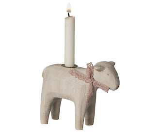 Maileg lamb candle holder rose