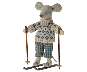 Maileg mouse dad ski 