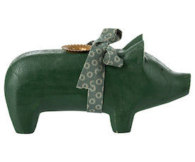 Maileg pig wooden candle holder