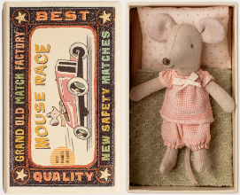 Little sister mouse in matchbox