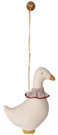 Maileg goose ornament with a ruffled collar on a white background