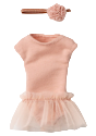 Maileg Pink ballet dress with a matching headband on a white background