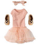 Ballet suit and skirt rose, Size 3