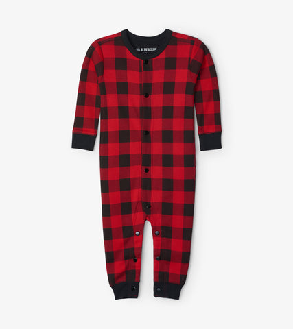 Little Blue House - Moose on Plaid Onesie (Baby)