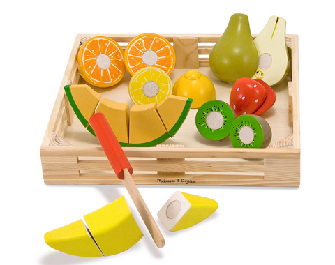 Melissa and Doug cutting fruit