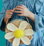 Meri meri straw bag - daisy