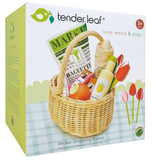 Tender Leaf Toys Wooden Wicker Picnic Basket