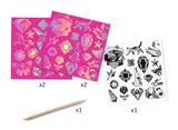 Djeco Diamond holographic scratch art stickers - Pink