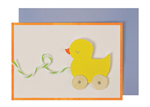 Meri meri - Baby Shower Duck Pullalong Card