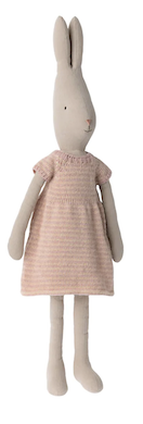 Maileg rabbit in knitted dress pink