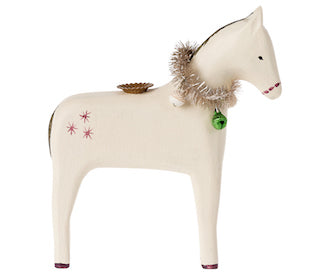 maileg white horse candle holder